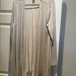 Knee length gray cardigan